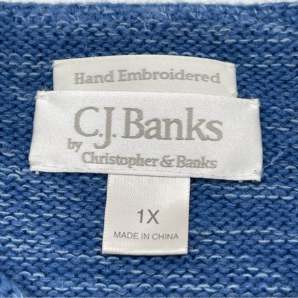 VTG Christopher & Banks Sunflower Embroidered Sweater Knit Women’s Size 1X - Picture 9 of 14